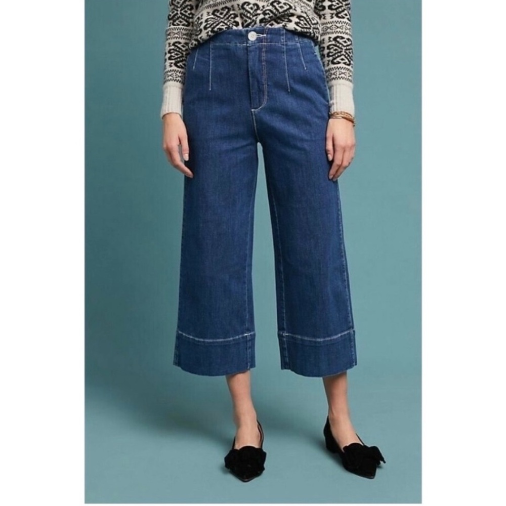 Anthropologie High Rise Wide Leg Crop